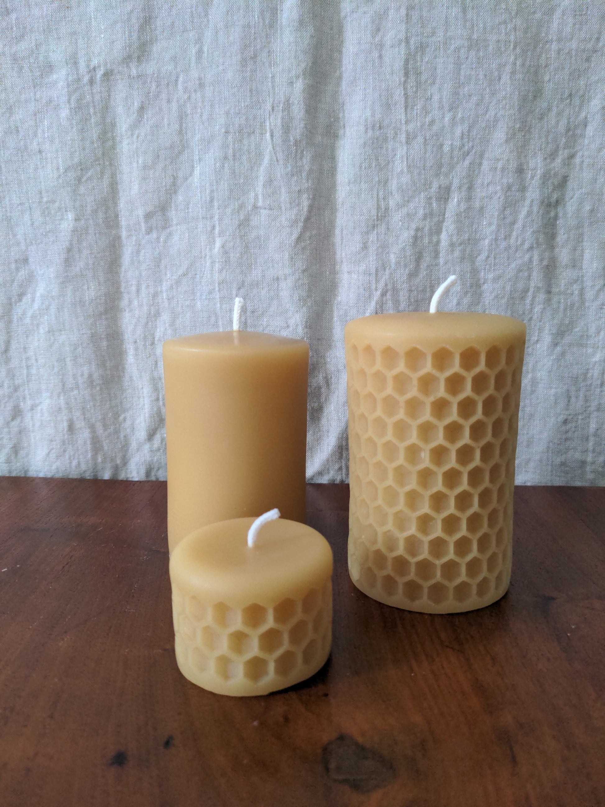 100% Beeswax Honeycomb Pillar Candle